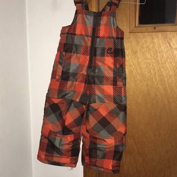 Cherokee toddler orange and gray snow pants - Picture 2 of 4